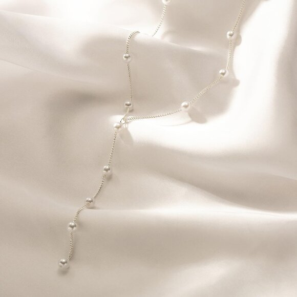 ⚡Pearl Necklace for Women 14K Gold-plated White Gold plated Dainty Chain - Picture 6 of 7